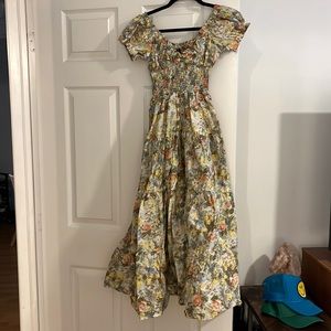 Danielle Bernstein Tiered Floral Midi Dress